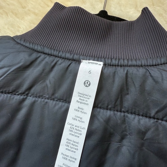 Lululemon Non-Stop Reversible Bomber Jacket Black Size 6 - Picture 6 of 7